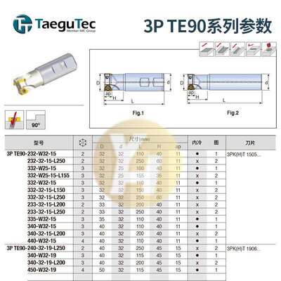 韩国特固克数控铣刀杆3P TE90-325-25-10-L210 精密切削原装现货