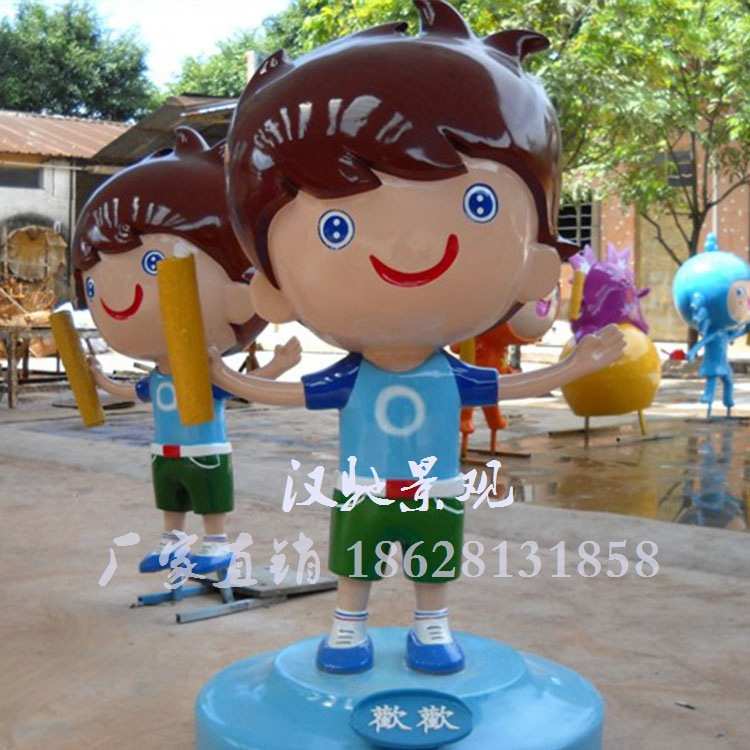 人物介绍玻璃钢人偶雕塑 公司形象卡通人偶设计雕塑产品商业景观