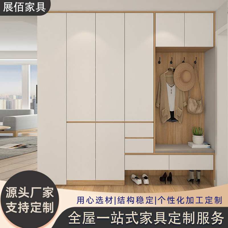 天津全屋定制衣柜一体玄关柜简约家用入户门口大容量收纳储物柜