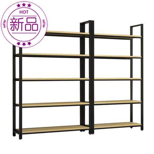 可调节层高简易收纳木头货架铁艺储物书柜钢木简易超市展示架
