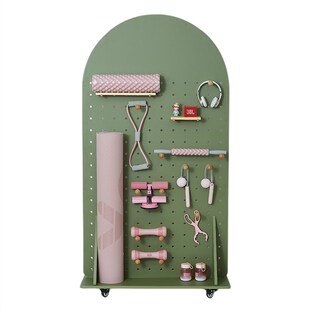 木工小舅 健身房瑜伽器材收纳洞洞板 瑜伽垫哑铃辅具置物架可移动