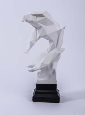 北欧ins复古10.83 寸树脂工艺品 动物白色老鹰雕像树脂家居装饰摆