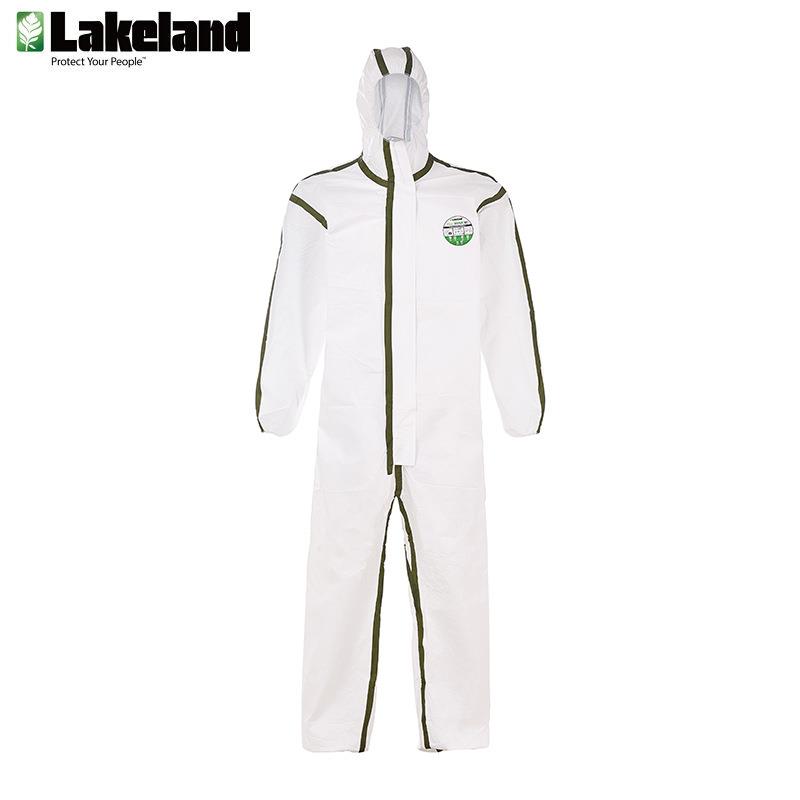 雷克兰lakeland一次性胶条连体防护服轻型防尘毒防化学飞溅隔离衣