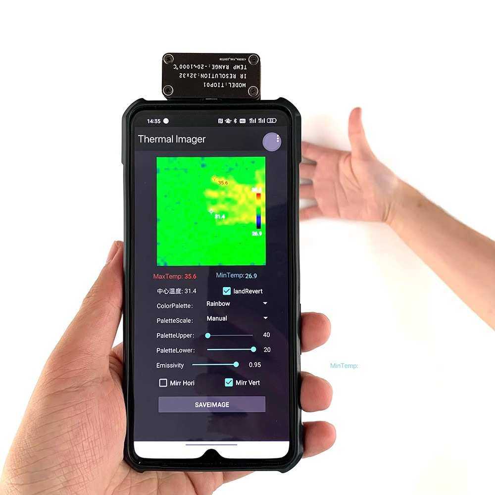 TIOP01安卓手机热成像仪32*32分辨率typec接口温度测量工具热像仪,3C数码配件,摄像机配件,淘宝优惠券,粉丝福利购,淘宝优惠卷