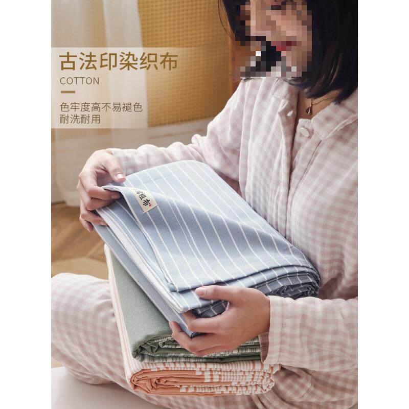 VHM7冬季纯棉加厚老粗布床单单件100全棉布料棉麻被单枕套2三