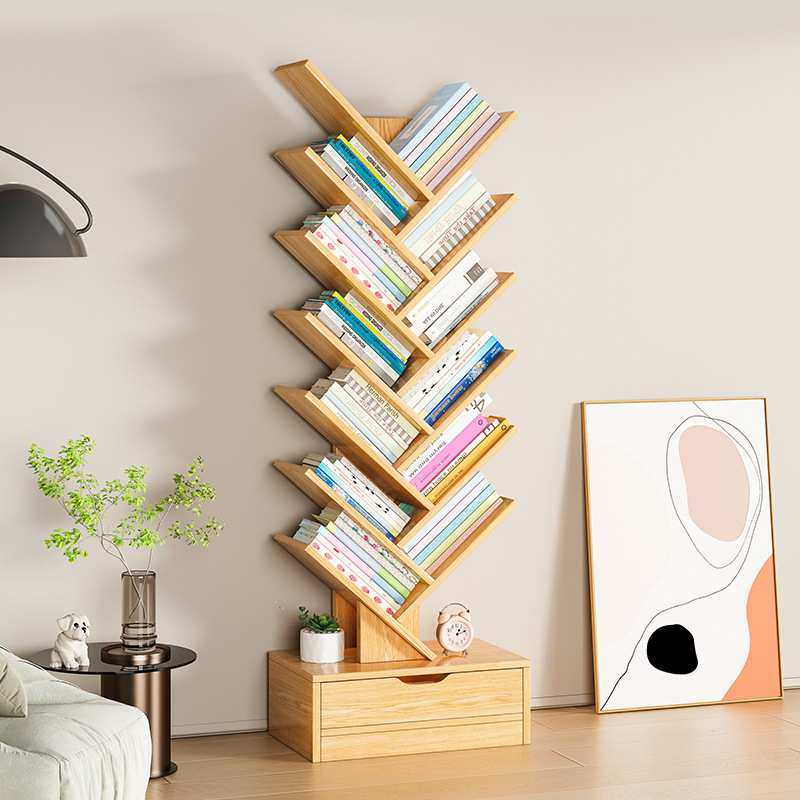 树形书架置物架落地多层客厅收纳储物架靠墙简易家用一体小窄书柜,3C数码配件,摄像机配件,淘宝优惠券,粉丝福利购,淘宝优惠卷