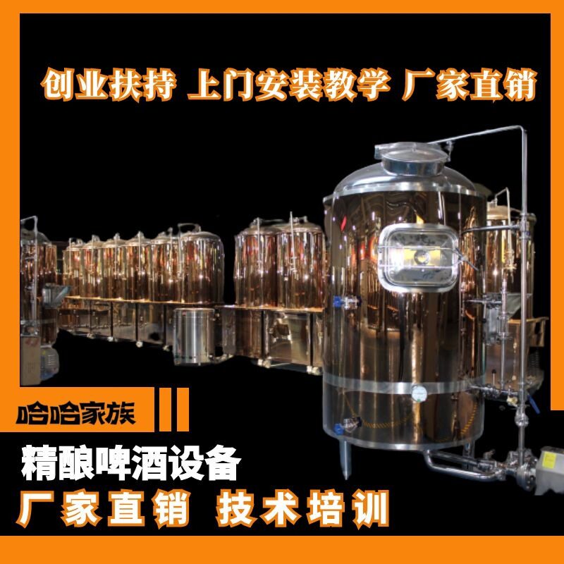 大型精酿啤酒厂灌装机器 啤酒生产设备 精酿家用制作机械