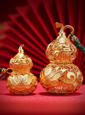 黄铜金色《花丝福葫芦》挂件家居用品车载包包挂坠装饰品节日礼品