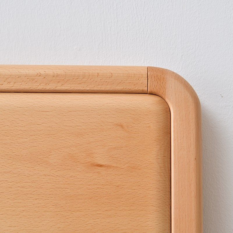 全实木榉木北欧原木风1米5纯简约单双人主卧室儿童小户型大床婚床