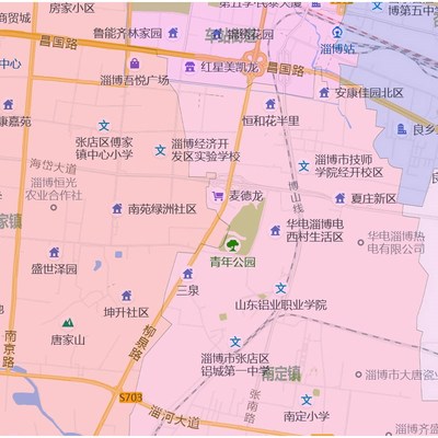 张店区地图1.15淄博市高清折叠家用办公室书房装饰墙贴包邮