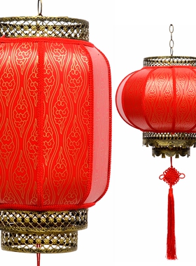红色祥云灯笼复古发光灯罩户外防水室内防晒景区装饰山庄广场宫灯