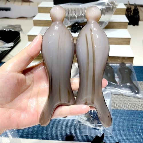 白水牛角刮痧板面部人鱼刮脸板美容棒拨筋棒脸部专用头眼部按摩棒