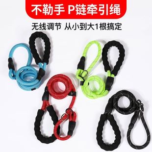 边境牧羊犬专用的遛狗绳边境柯利犬训犬随行牵引绳中型犬P字绳P链