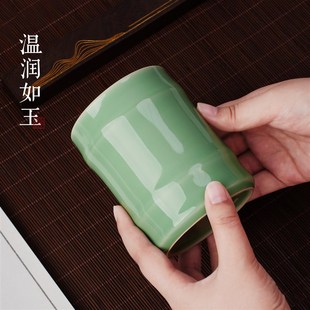 毛笔笔筒收纳盒中国风陶瓷学生笔桶办公室桌面大容量创意可爱笔筒