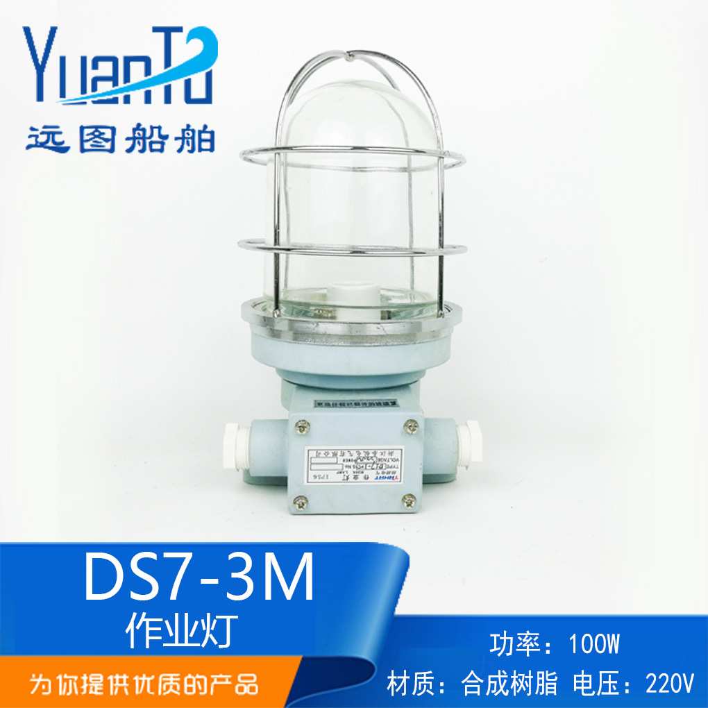 远图 船用塑料白炽作业灯DS7-3M 220V100W防水舱顶灯厂家供应