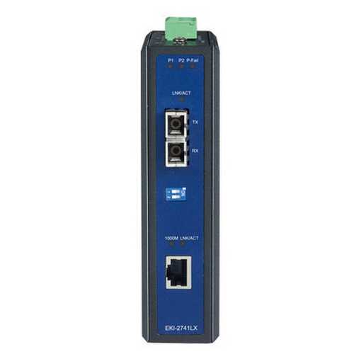 研华 EKI-2741LX 工业级千兆以太网光电转换器 光电转换器