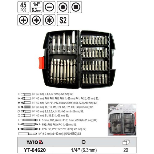 易尔拓45件套装组套批头 机汽修维修工具批头套装YT-04620