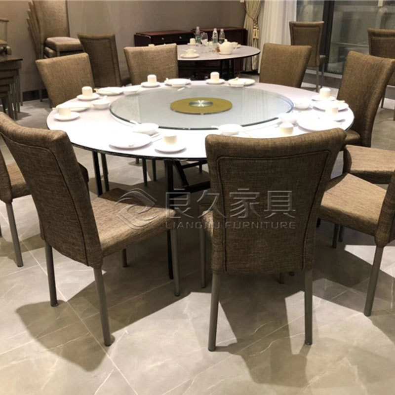 常德衡阳酒楼茶餐厅湘菜馆折叠桌子酒店圆桌铁艺椅子餐饮台凳组合