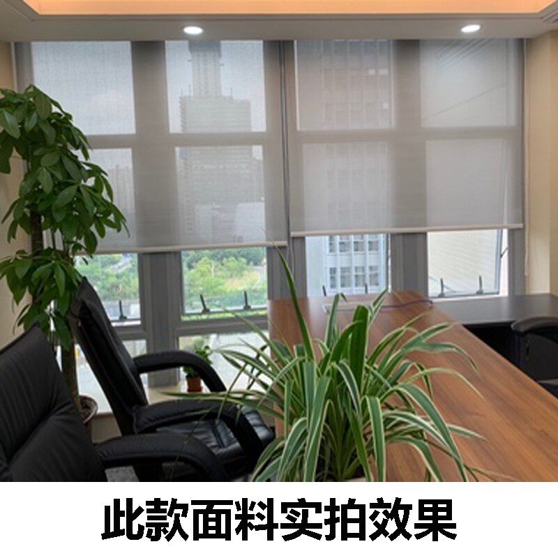 半遮室透景直光面料卷帘办公光窗帘升降手拉加厚阻燃环保防水阳销