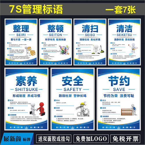 6S管理标语5S/7S/8S/10S企业文化宣传海报车间仓库展板挂图标识牌