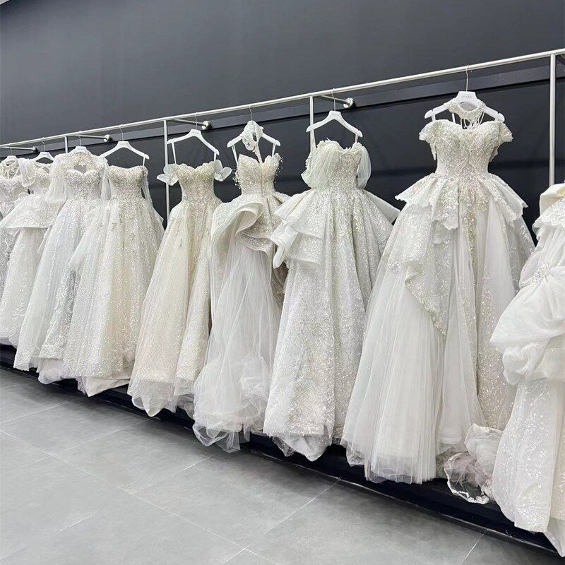 锈纱店展示架不钢婚上墙壁挂婚纱吊架礼服陈列挂衣架落地靠墙订制