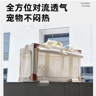 猫包外出便携大容量大空间宠物包夏季透气单肩斜挎包可折叠狗狗包