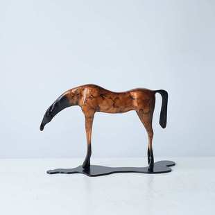 新中式千里马摆件客厅书房玄关茶室创意微景观套装样板间茶具饰品