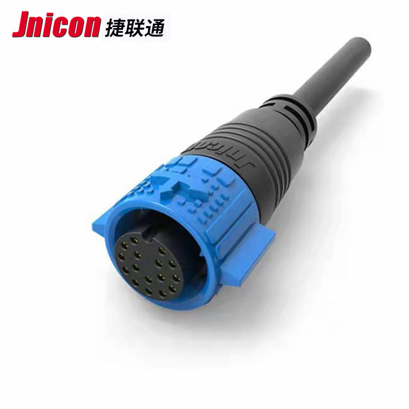Jnicon M19 18芯5A电源信号自锁航空插头面板空中自由对接