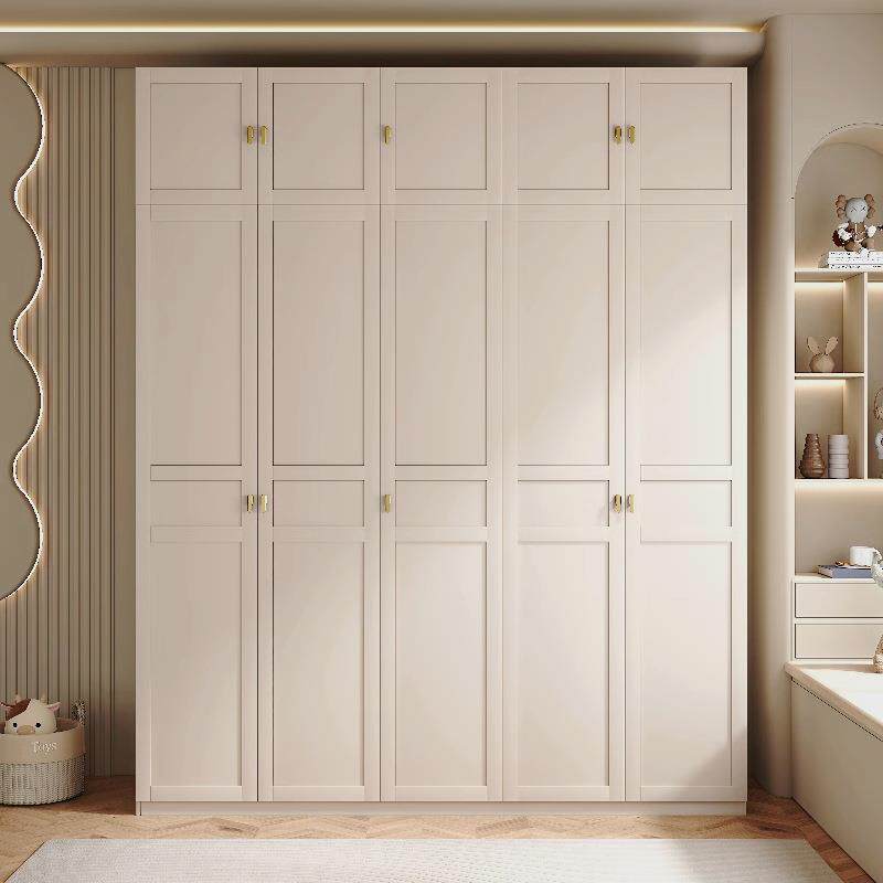 法式衣柜家用卧室现代简约轻奢实木质奶油风儿童整体大衣厨经济型