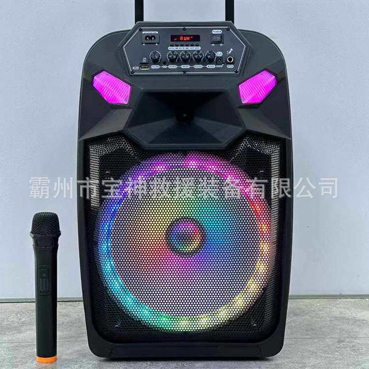 户外移动式低音一体机带话筒大功率移动音响演出会议室用音响