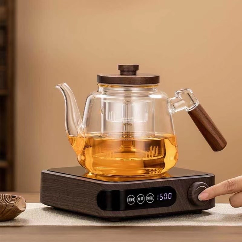 炉元素电茶炉1500瓦大功率侧把四代蒸煮一体高硼硅玻璃壶套装