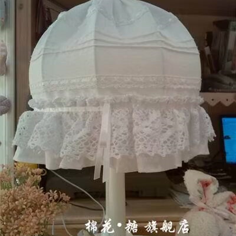 布艺婚庆蕾丝台灯布艺装饰遥控灯台护眼学习台灯欧韩式创意台灯