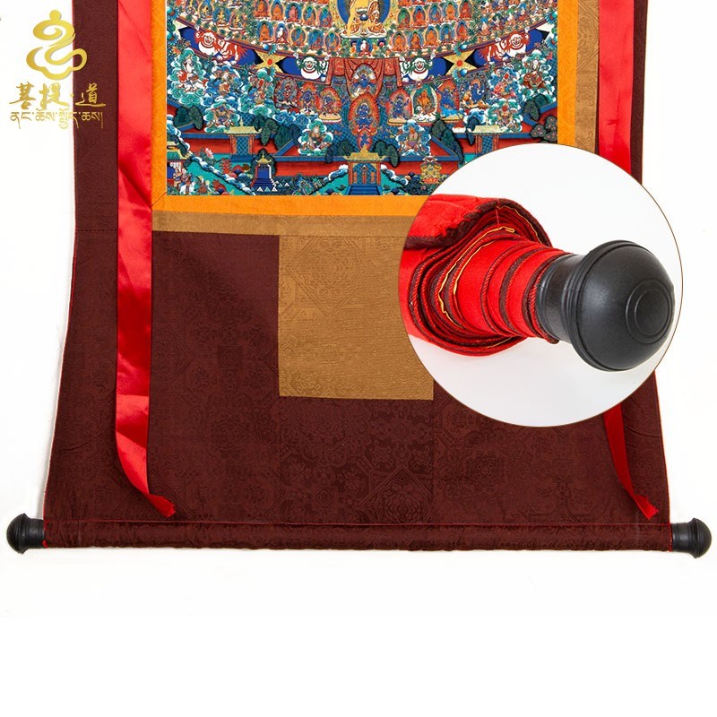 觉囊供依境唐卡画像西手仿藏绘挂画家用皈奉藏族尼泊尔款装饰壁画