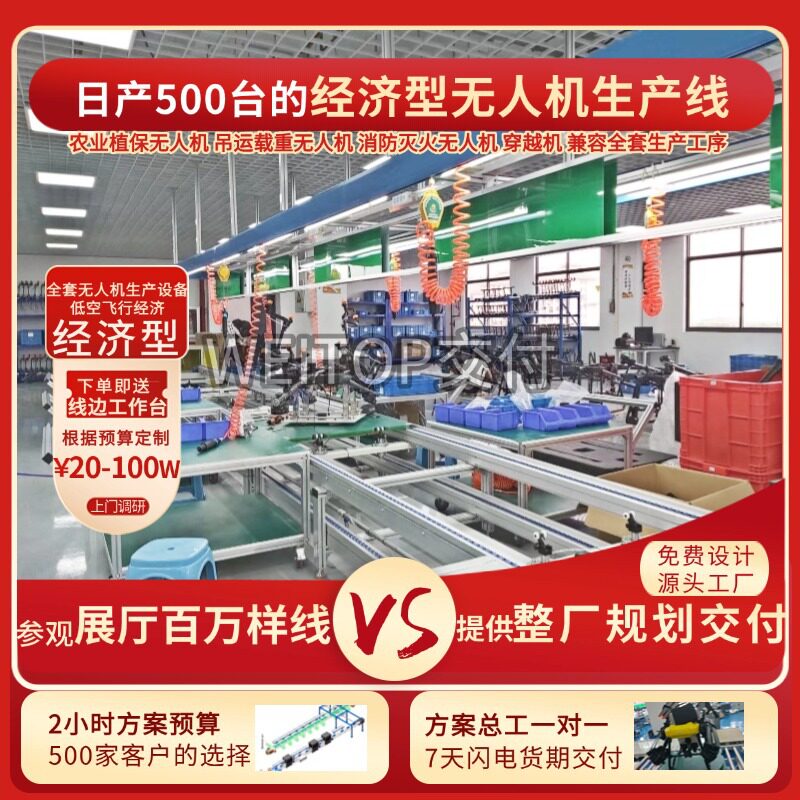 清洁无人机生产线 全案规划交付2000平展厅参观 海量交付案例支持