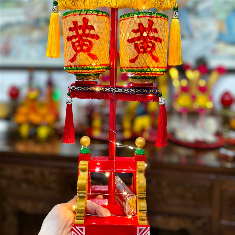 潮创竹编油纸小灯笼摆品古风文汕节日礼件中式家居工艺品特色摆件