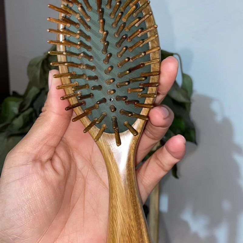 精品绿檀木气囊梳卷发梳子按摩洗头刷卷发直发美发按摩梳大板梳