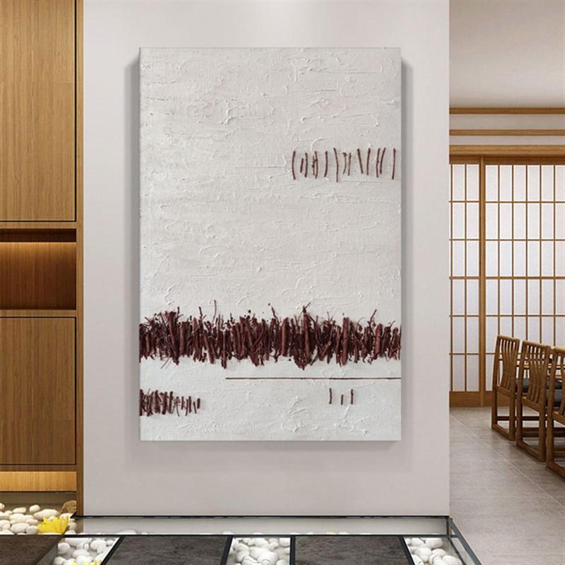 现代极简抽象装饰画客厅玄关创意赤贫侘寂风展厅壁画过道挂画无框