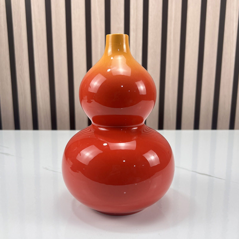 DIY摆件陶瓷器新中式葫芦镇宅风水花瓶玄关摆件客厅葫芦装饰品