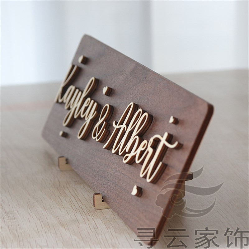定制木质字母名字牌布文立体字母婚礼签到台摆件婚庆英置摄影拍照
