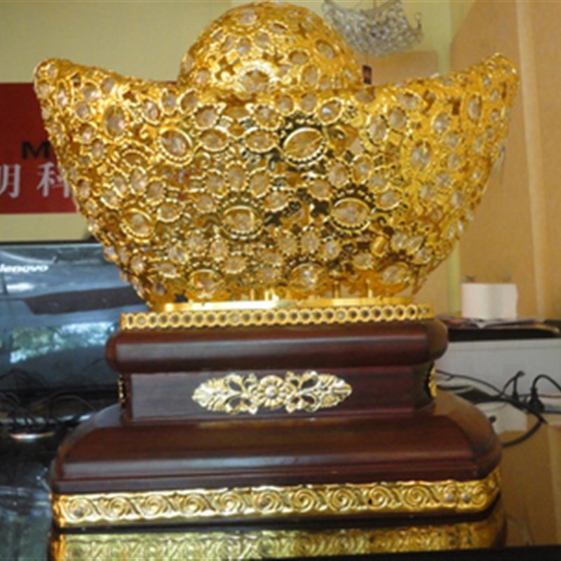 尺寸齐全招财进宝金元宝水晶落地灯金色工艺装饰品开业庆典金元宝