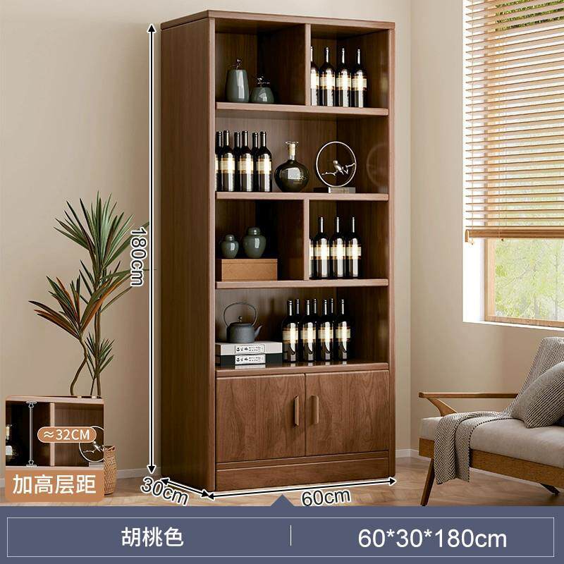 实木酒柜家用客厅置物架展示柜商用简约小型玄关柜靠墙隔断柜酒架