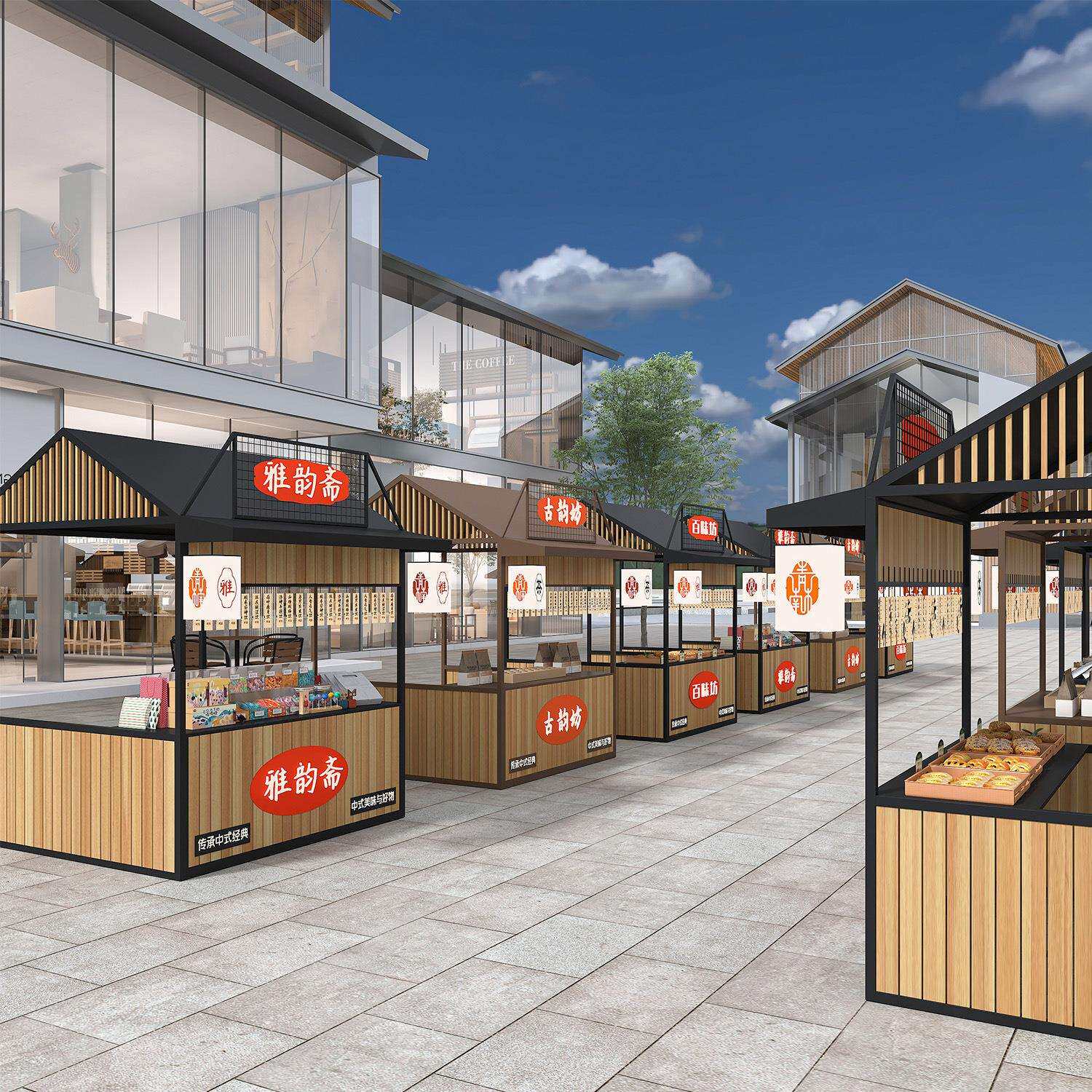 户外夜市美食街小吃促销架网红景区可移动摆摊架集市大型活动摊架