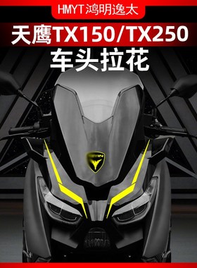 适用23-24款天鹰TX150 TX250改装车头拉花贴花防水贴纸风挡贴膜