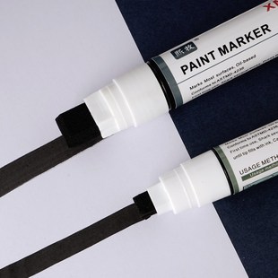 新款宽头大容量油漆笔记号笔工地专用不掉色工业白色黑色涂鸦笔轮