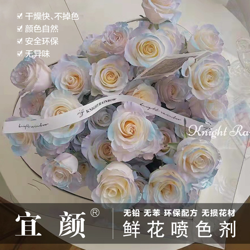 鲜花喷色剂 碎冰蓝玫瑰喷色漆 花艺用鲜干花改色喷漆染色剂着色剂