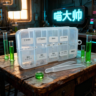 什么律动叮叮磁力推牌都能用！通用型EDC解压玩具配件盒 弹簧珠子