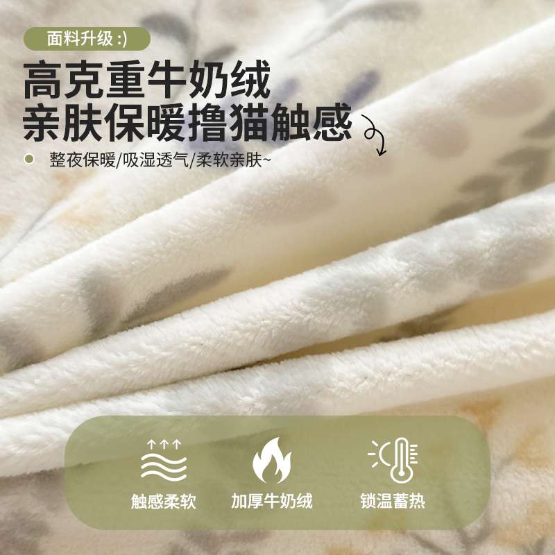 秋冬季加厚牛奶珊瑚绒床上四件套2024新款法兰绒面被套床单三件套