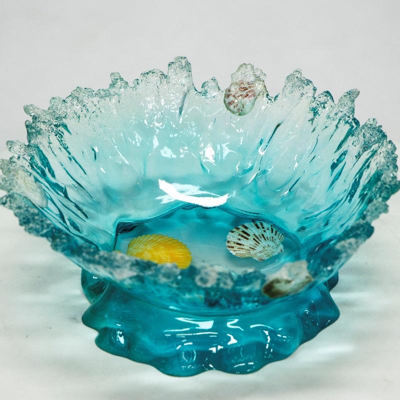 铂晶透明聚宝盆摆件玄关工艺品水晶艺术品客厅装饰品开业苏州