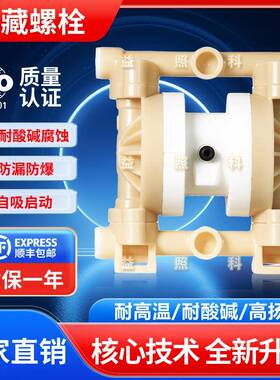 PVDF四氟耐腐蚀酸碱特氟龙气动隔膜泵PP工程全塑化工污自吸水泵