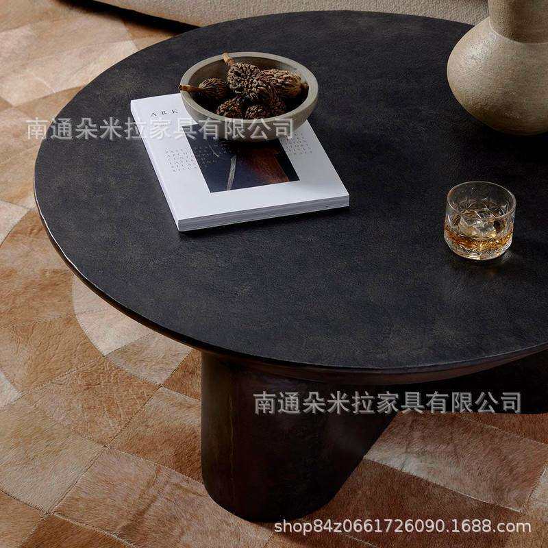 极具现代感与艺术气息茶几实木黑色茶几高端简约餐桌